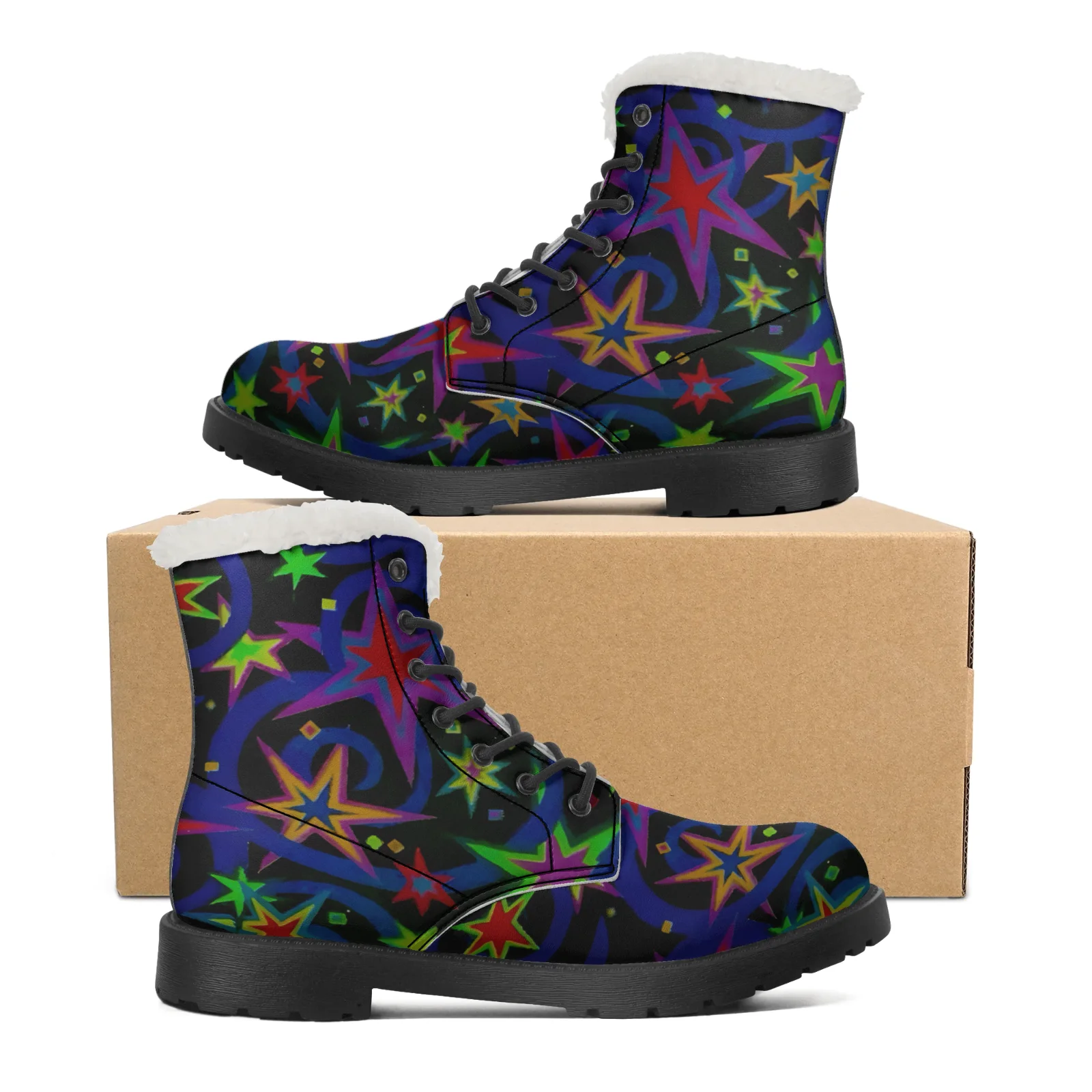Men Shoes Eu To Us Size - Плюшевые зимние ботинки Starlit Sky для