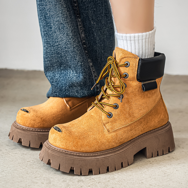 Men'S Shoes No Laces - Классические высокие ботинки из кожи для