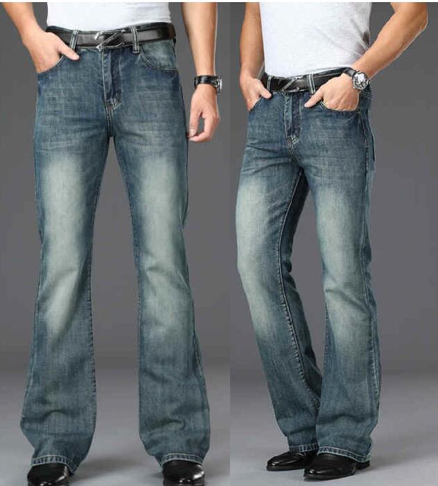 Men Shoes Jeans - Джинсы-клеш мужские свободного покроя, классические брюки-клеш