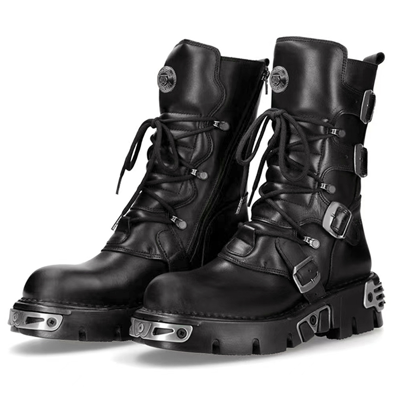 Men Shoes Trends - мужские роскошные модные высокие мотоциклетные ботинки