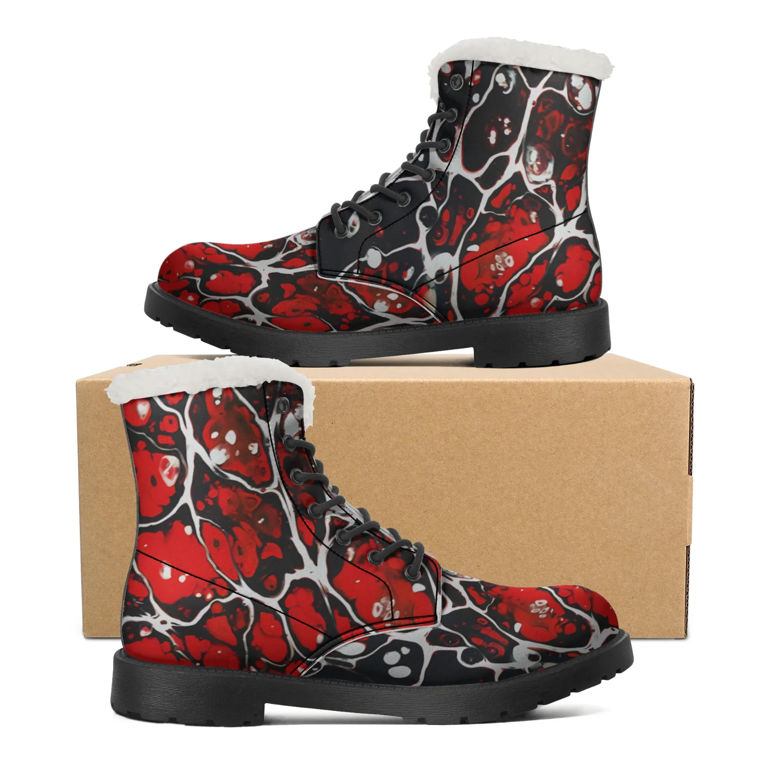 Men Shoes Eu To Us Size - Модные плюшевые зимние ботинки для мужчин