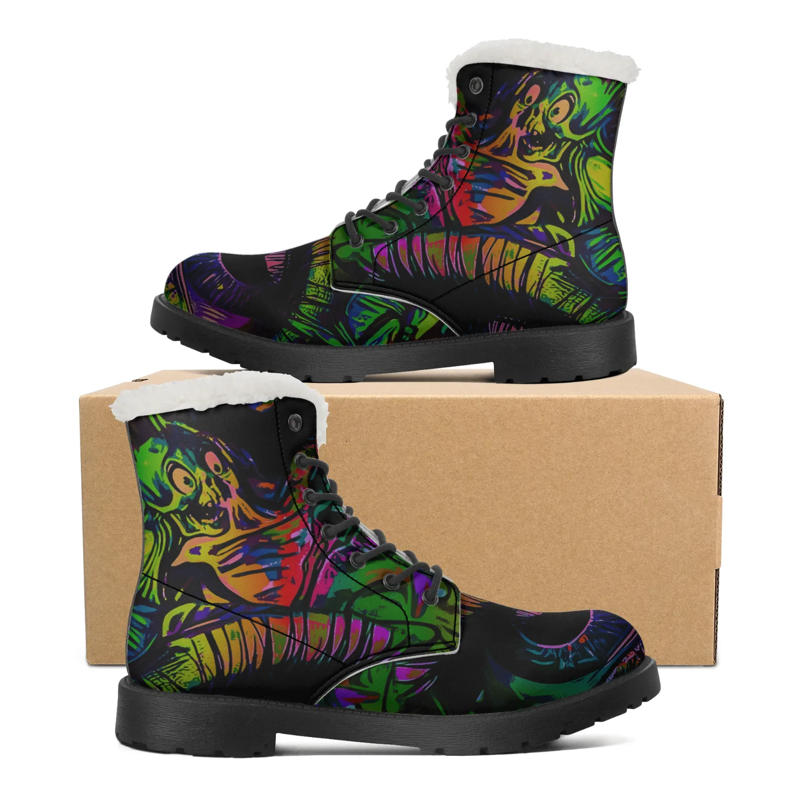Men Shoes Eu To Us Size - Стильные плюшевые зимние ботинки для мужчин