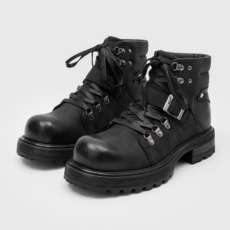 Men Shoes Type - Брендовые мужские кожаные ботинки, мотоциклетные зимние