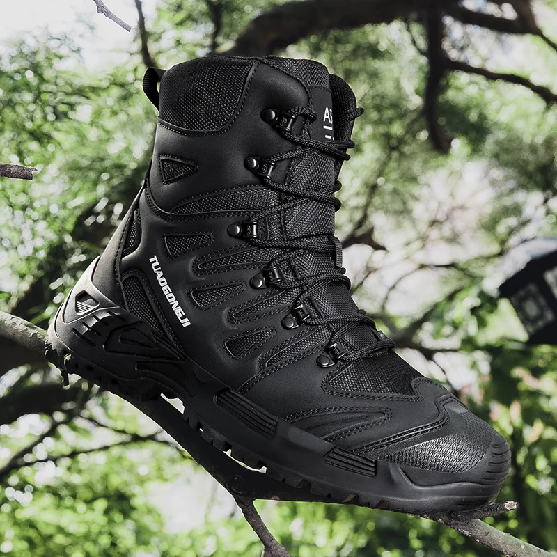 Men'S Shoes No Laces - Мужские уличные походные тактические ботинки, ботильоны