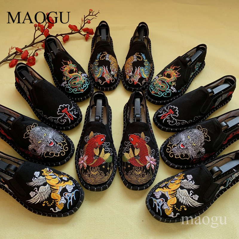 Men Shoes Loafers - Унисекс-лоферы в китайском стиле с вышивкой,