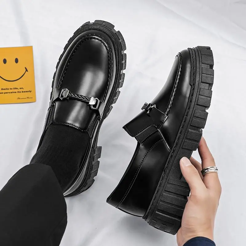 Men Shoes Prada - Мужские кожаные лоферы на платформе, модельные