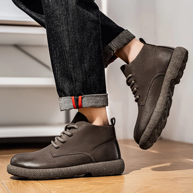 Мужские ботильоны Коричневые к – обзор и цена Men'S Shoes No Laces