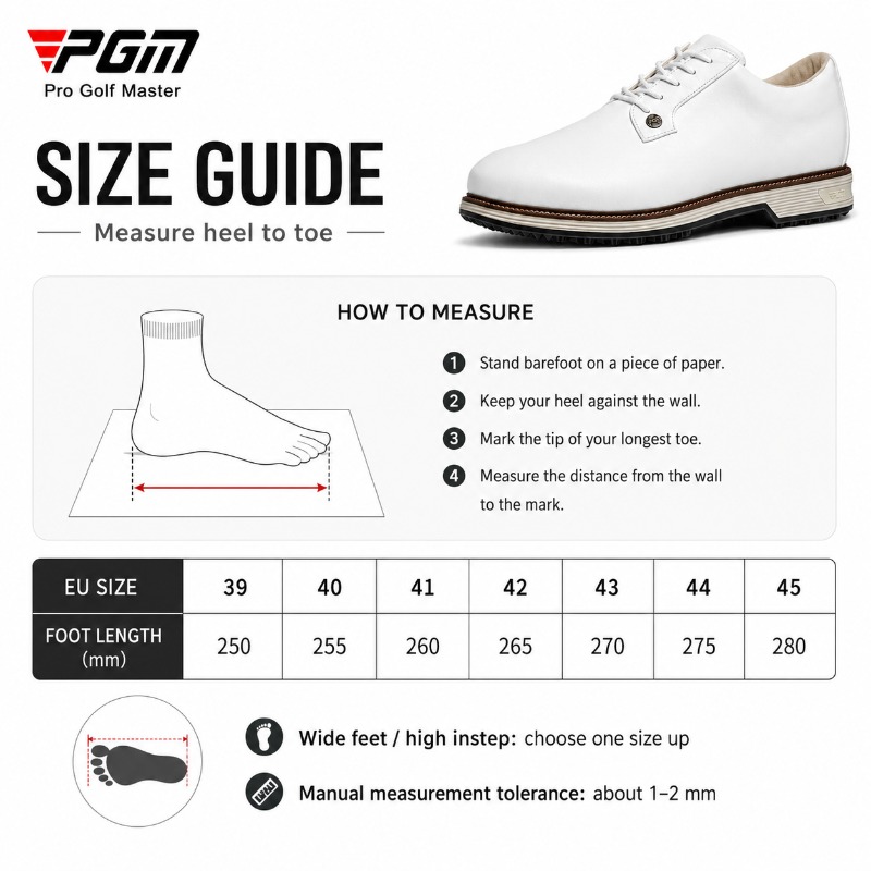 Мужские туфли для гольфа PGM и – обзор и цена Men Shoes Eu To Us Size